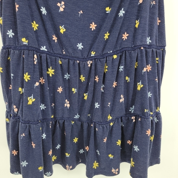 Torrid Womens Navy Ditsy Super Soft Slub Tiered Off the Should Top Size 4X - Picture 4 of 12